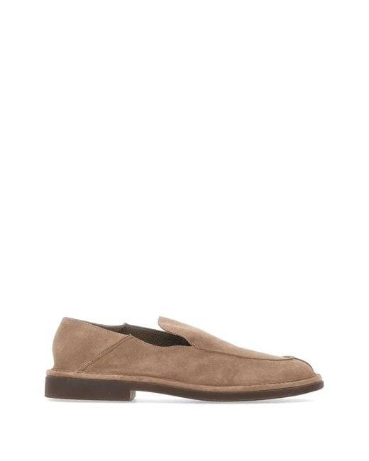 Alexander Hotto Brown Foldable-Heel Suede Loafers for men