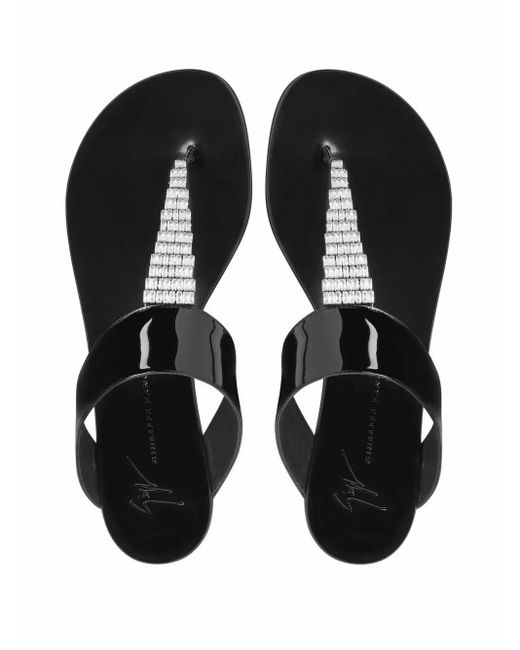 Giuseppe Zanotti Black Cleta Flat Sandals