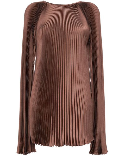 L'idée Brown Fully Pleated Dress