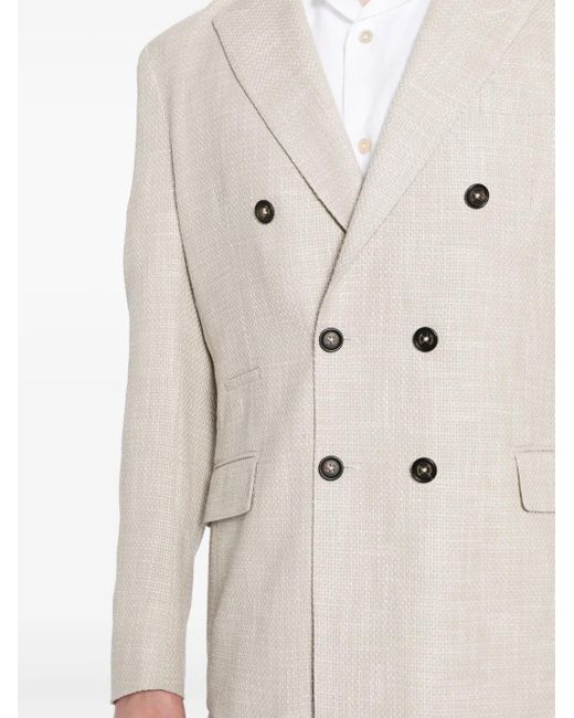Eleventy Natural Double-Breasted Blazer for men