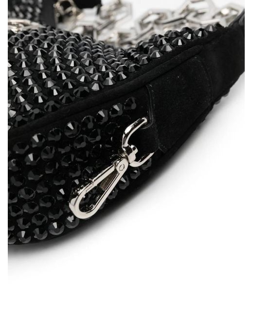 Philipp Plein Black Shoulder Bag Crystals