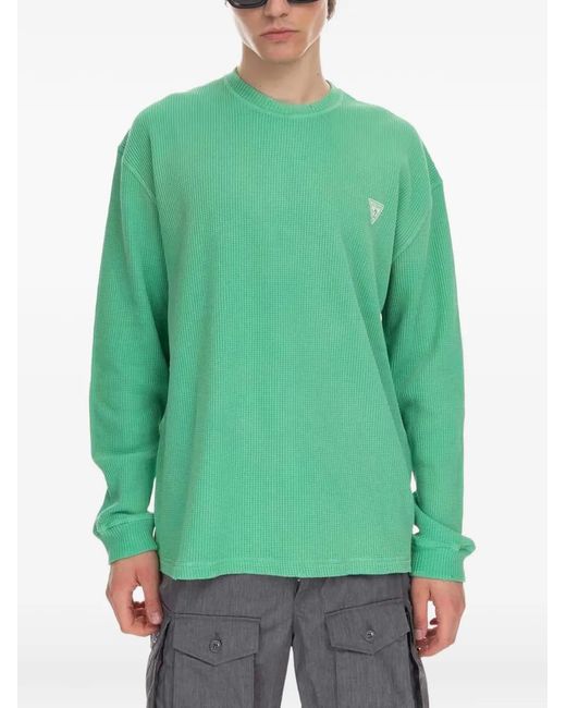 Guess Green Logo Waffle T-Shirt for men