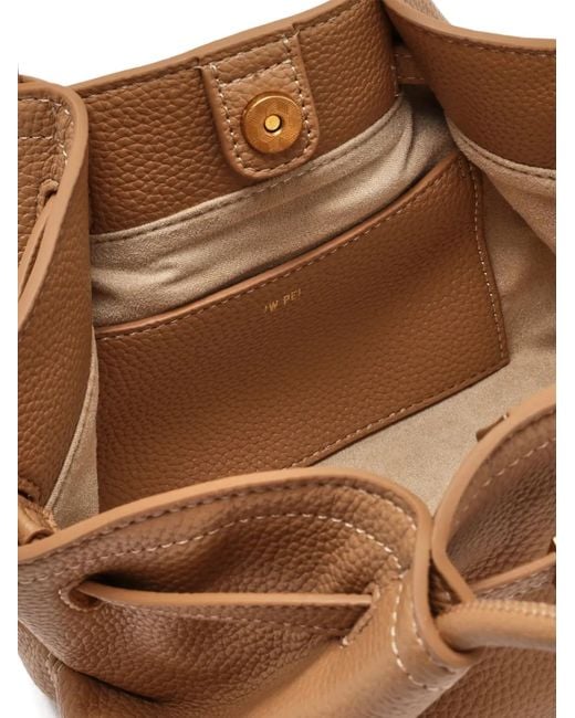 JW PEI Brown Hana Handle Pebbled Tote Bag