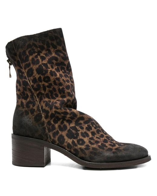 METISSE Black 55Mm Leopard-Print Ankle Boots