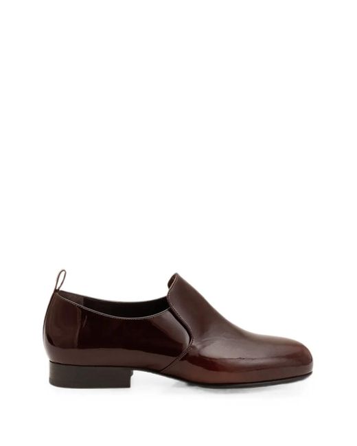 AMI Brown Chaussures Plates En Cuir De Vache