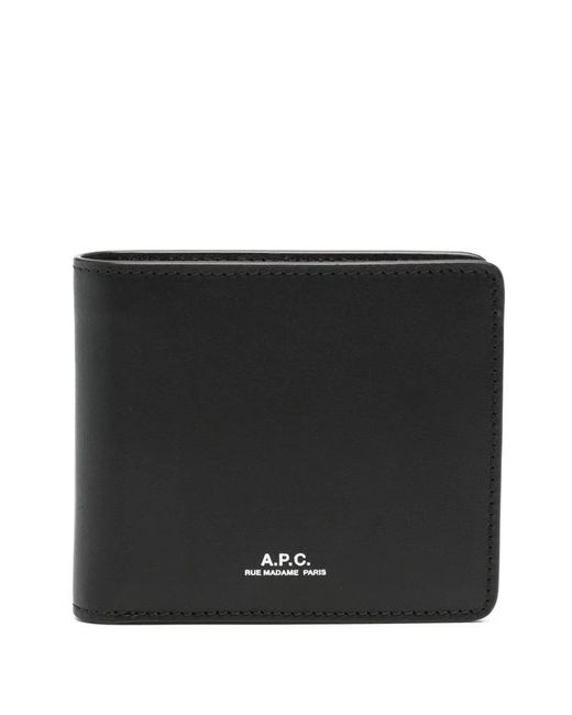 A.P.C. Black Leather Wallet for men