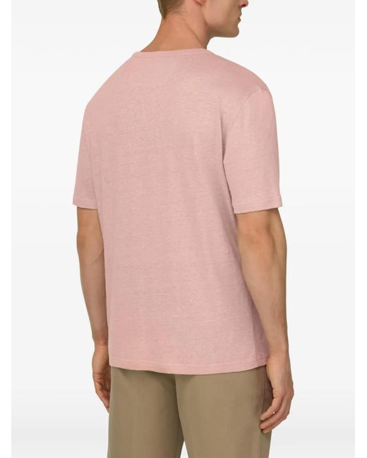 Boggi Pink Logo-Patch T-Shirt for men