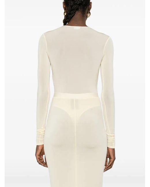 Wardrobe NYC White Sheer Bodysuit