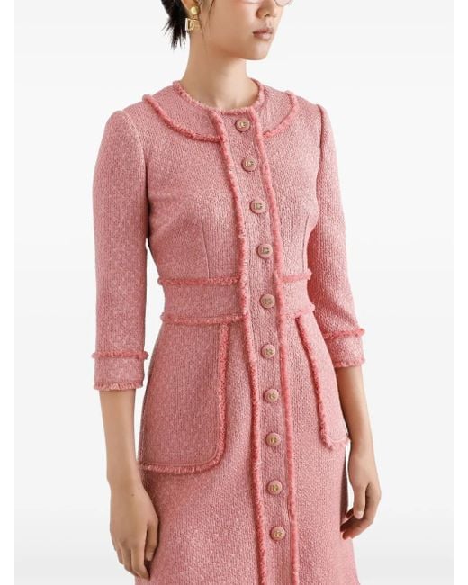 Dolce & Gabbana フレイドエッジ ドレス Pink