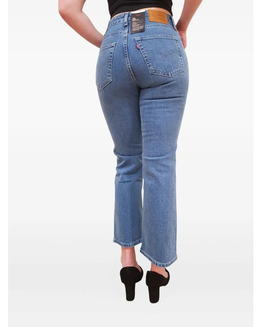 Levi's Blue High-Waisted Straight-Leg Jeans