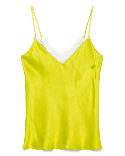 MVP WARDROBE Yellow Lace-Detail Top