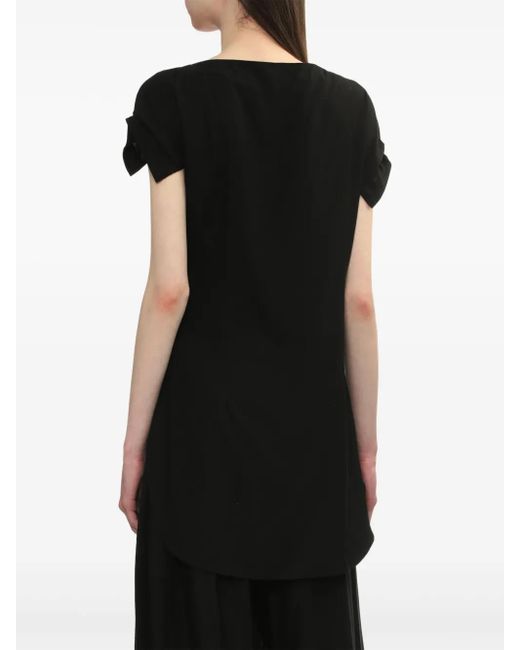 Y's Yohji Yamamoto Black Asymmetric T-Shirt