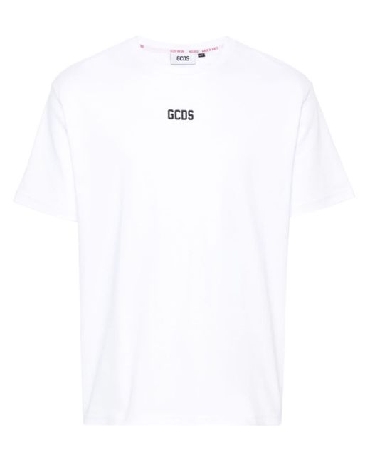 Gcds White T-Shirt With Logo Application for men