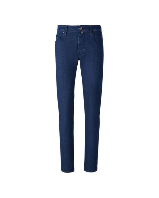 Jacob Cohen Blue Dark Riveted Jeans for men