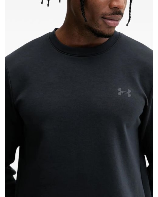 Under Armour Black Unstoppable Fleece Logo-Print Sweater for men