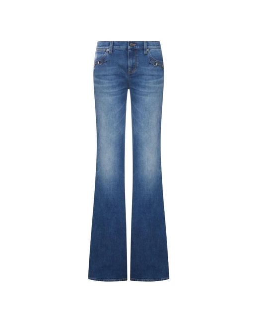 Gucci Blue Horsebit Flared Jeans