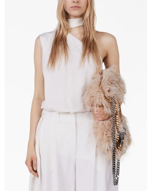 Stella McCartney White One-Shoulder Neck-Strap Blouse