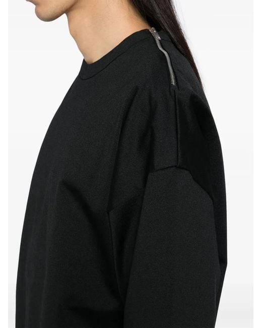 Jil Sander Black Zip Detailing T-Shirt for men