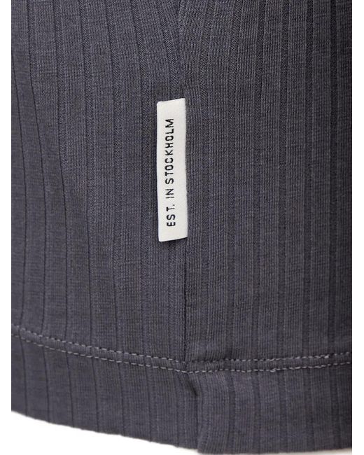 Marc O' Polo Gray Ribbed-Knit Polo Shirt