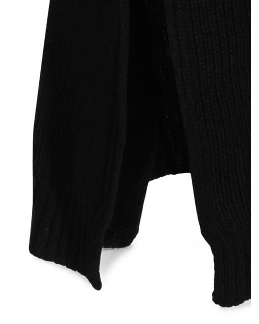 Alberta Ferretti Black Turtleneck Cape Jumper