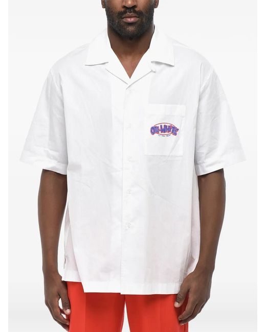 Off-White c/o Virgil Abloh White Logo-Print Sketch Arrow Shirt for men