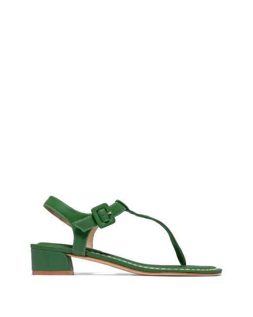 Bernardo Green Goya Buckle Sandals