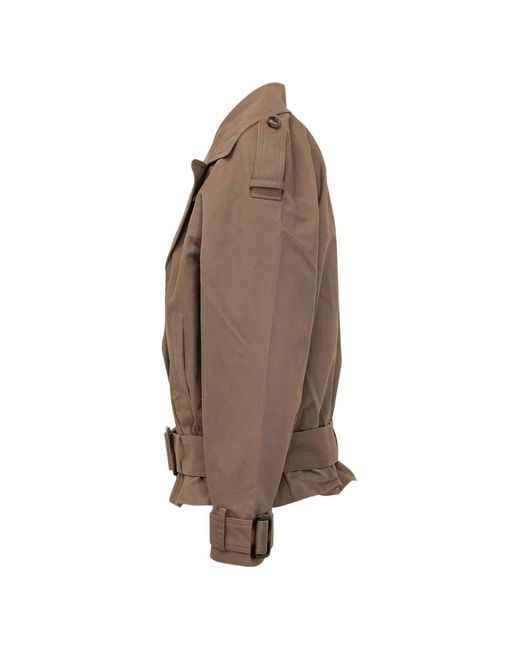 Ba&sh Brown Double-Breasted Belted Jacket