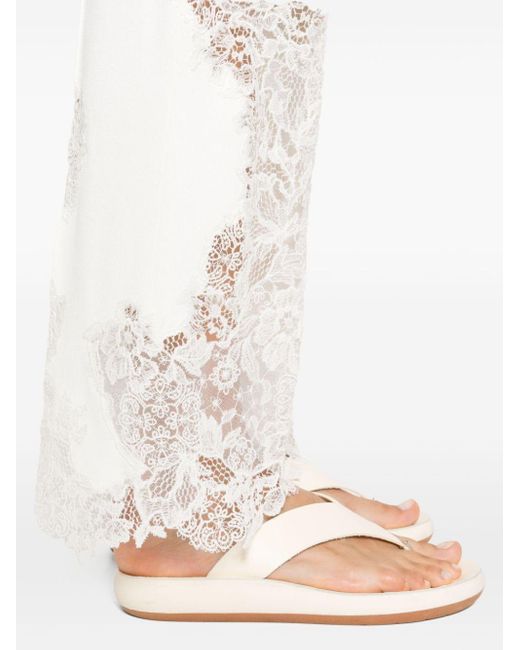 Chantilly-lace straight trousers Ermanno Scervino de color White