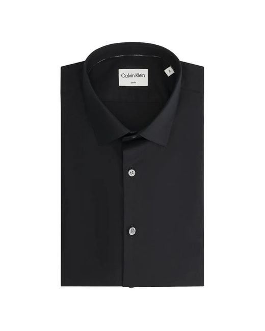 Calvin Klein Black Classic-Collar Shirt for men