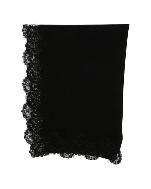 Ermanno Scervino Black Lace-Trim Scarf