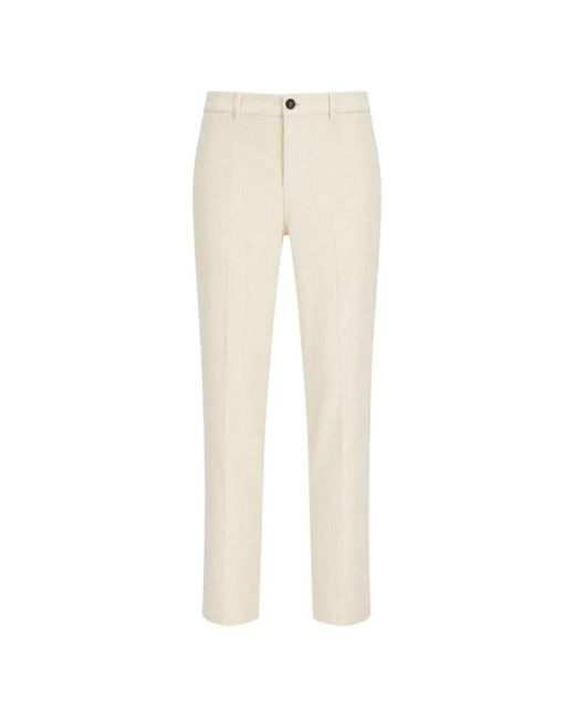 Cruna White Corduroy Solferino Trousers for men