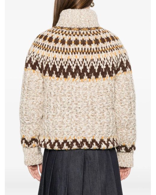 Moncler "girose" Donsjack Van Scheerwol in het Natural
