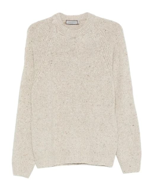 Canali Natural Speckled Crew-Neck Sweater for men