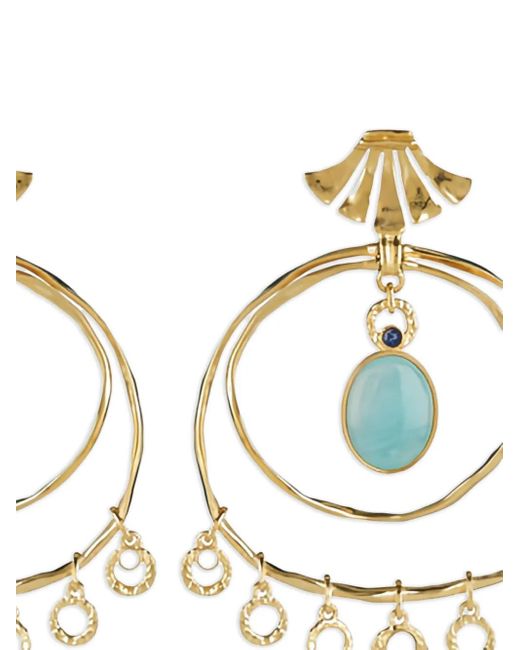 Chloé Metallic Circle-Shaped Stone-Embellished Earrings