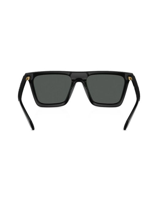 Versace Eckige Greca Sonnenbrille in Black für Herren