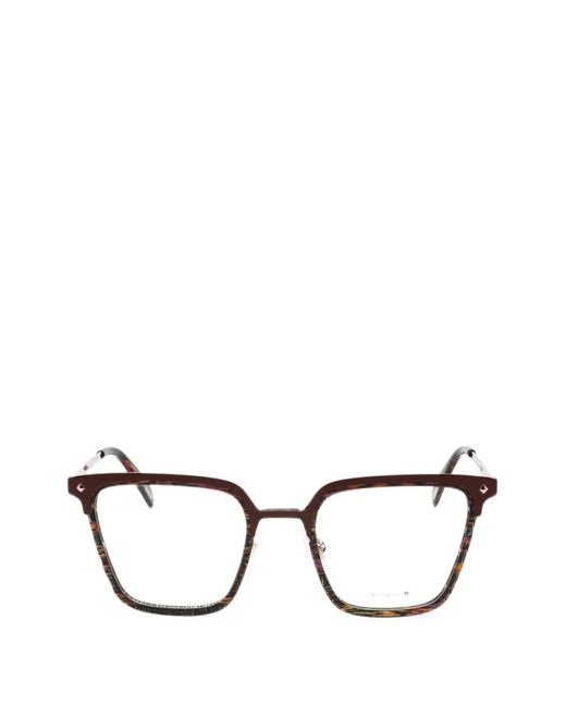 Police Brown Rectangle-Frame Glasses