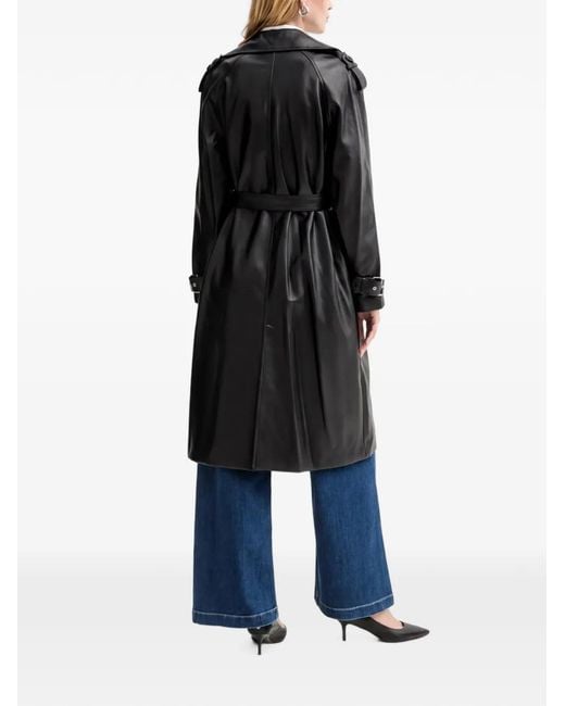 Guess Black Buttoned Belted Coat