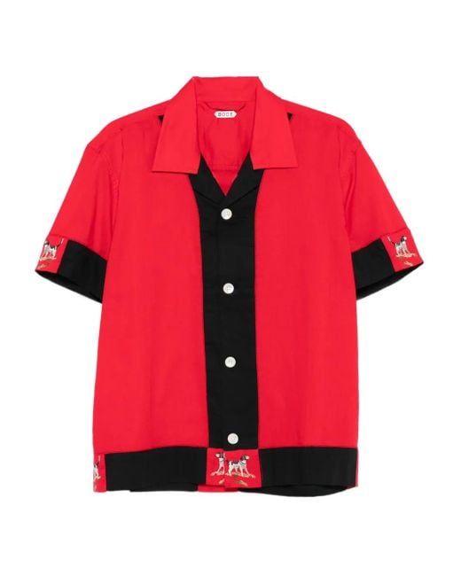 Camisa Con Perro Estampado Bode de hombre de color Red