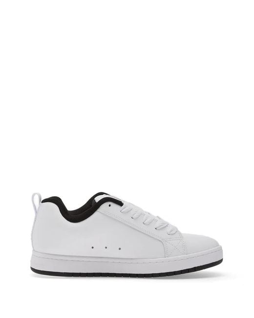 DC Shoes White Court Graffik Lace-Up Sneakers