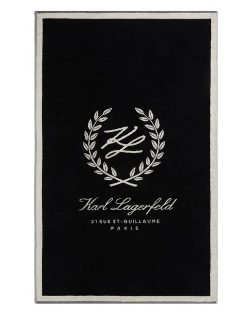 Karl Lagerfeld Black Crest Beach Towel