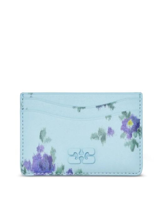 Ganni Blue Recycled Leather Polyurethane Holder