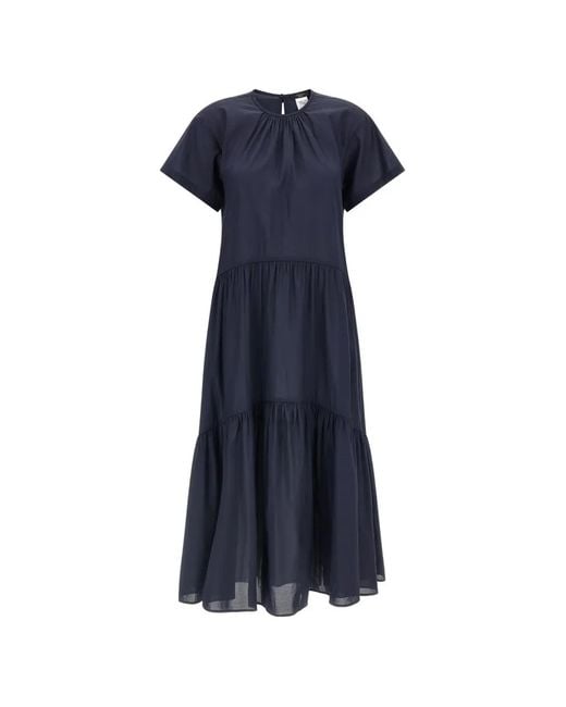 Weekend by Maxmara Blue Alloro Tiered Midi Dress