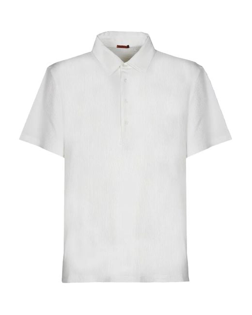 Barena White Ribbed Polo Shirt for men