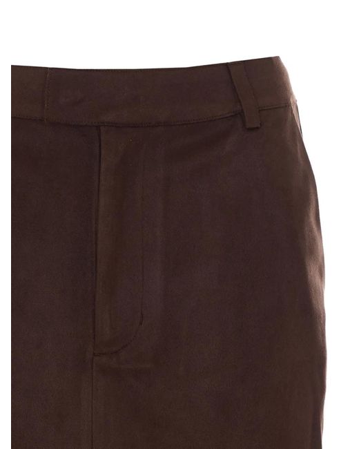 Elle Brown Split-Front Skirt