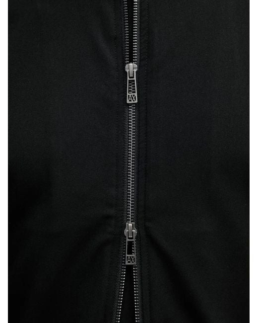 ARMANI EXCHANGE Black Zip-Up Bomber Jacket for men