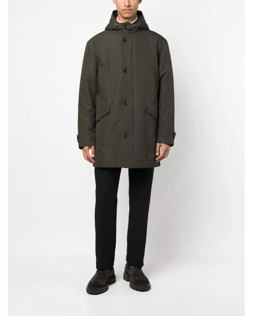 Liska Gray Button-Front Hooded Coat for men