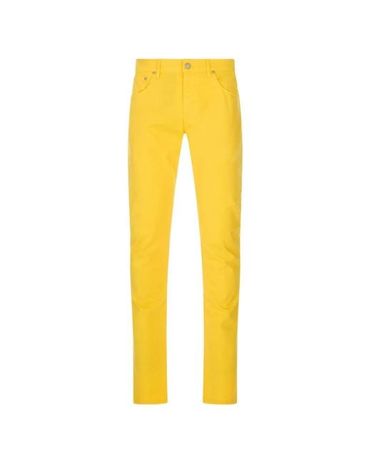 PT Torino Yellow Logo-Patch Slim-Fit Trousers for men