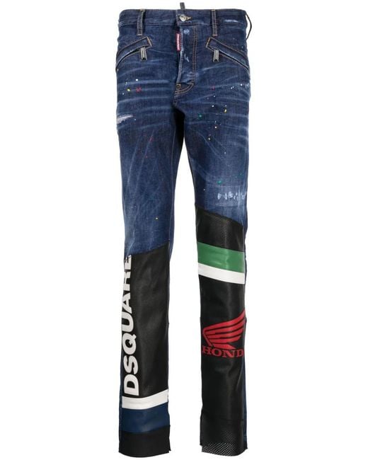 DSquared² Blue Mid-Rise Slim-Cut Jeans for men