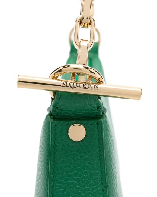 Alexander McQueen Green T-Bar Chain-Strap Leather Tote Bag