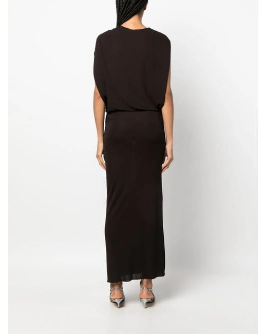 Lanvin Black Coffee Jersey Maxi Dress